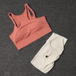 TRY TO BN Fitness Shorts Yoga Sports Bra Sets Women's Tracksuit Sportswear Workout High Waisted Leggings Cycling Gym Suit Pocket