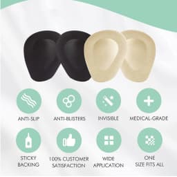6Pcs Silicone Foot Pads for Women High Heels Shoes Non-Slip Half Insoles for Sandals Feet Pain Relief Inserts Gel Forefoot Pad
