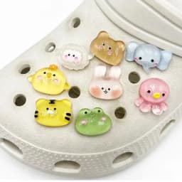 Cute Cartoon Animals Hole Shoe Charms Decoration Shoe Buckle Transparent Floral DIY Shoes Flower Accessories