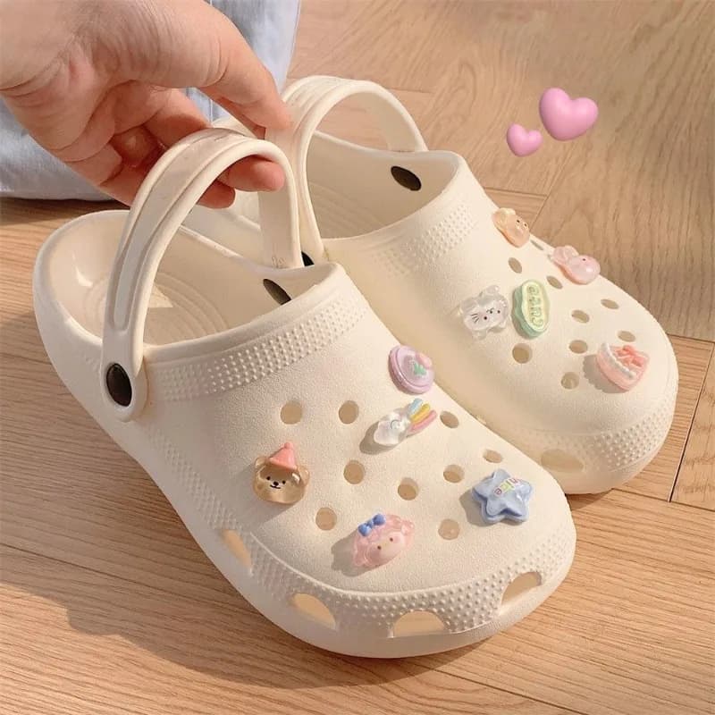 Cute Cartoon Animals Hole Shoe Charms Decoration Shoe Buckle Transparent Floral DIY Shoes Flower Accessories