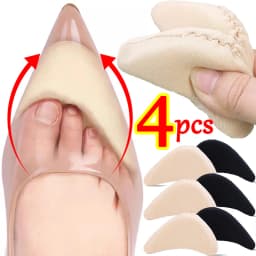 4pcs=2pairs Women's Sponge Forefoot Insert Pads Pain Relief High Heel Forefoot Toe Plug Filler Insoles Reduce Shoe Size Cushion