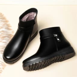 Autumn Winter Mum Warm Cotton Soft Shoes Women Fleece Side Zip Thick Bottom Short Boots Leisure Round Head Flats Boots