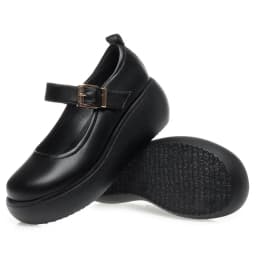 Spring Fashion Wedge Round Toe Soft Bottom Lolita Shoes Women Cute Vintage Mary Jane Shoes Chunky College Student Shoes