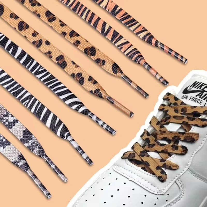 NEW Animal Patten Sneakers Canvas Shoe Lace Newest Classic Leopard Print Shoelaces Flat Leopard Zebra Tiger Snake Shoelaces