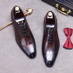 Men's Business Dress Leather Shoes Genuine Leather Shoes Full Cowhide British Laser Engraving Pattern Men's Wedding Shoes 37-46
