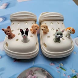 New Cute Six Little Dog Resin Shoe Charms Decoration for Child Clogs DIY Parts Womens Slippers Pins Shoe Accessories