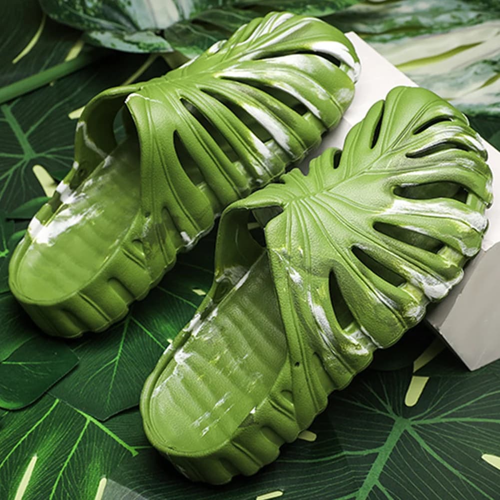 Women/Man Monstera Pattern Shoes Fashionable Anti-slip Indoors Sandal For Living Room