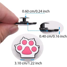 Single Sale 1pcs Shoe Charms Cute Pink Cat's Paw White Cat Slipper Accessories PVC Shoes Ornament For Boys Girls Party Present