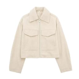2026 Autumn Woman Casual Gray Loose Woolen Jacket Female Fashion Solid Turn Down Collar Jackets Girls Warm Zipper Outwear