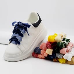 Coolstring 12.7mm Ribbon Velvet Flat Single-sided Plush Shoelaces with Plastic Aglet Pretty Cords for Dress Lady Designer Shoes