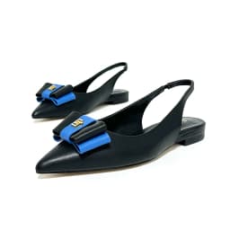 2024 New Summer Women's Sandals Genuine Leather Pointed Elastic Band Sexy Low Heel Sandals Fashion Leather Bag Party Shoes 34-44