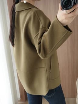 100% Pure Wool Woolen Overcoat Women's Short Korean Style Loose Double-Sided Woolen Coat Small Outer Wear Cashmere Thick