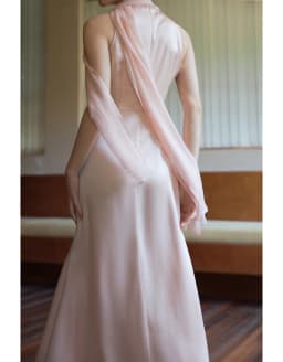 Birdtree 100% Real Silk Shawl High End Party Dress Women Satin Banquet Sleeveless Dresses 2024 Spring Summer D41437QM