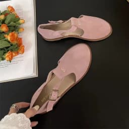 DIMANYU Retro Roman Baotou Sandals Women Wear 2026 Summer New Frosted Real Leather Female Flat Shoes Hollow Women Sandals