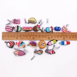 1Pc 3D Sweet Dessert Clog Charms Candy Kawaii Cute Yummy Bakery Icecream Waffle Cupcake Trendy Hole Shoes Accessories Decor Gift