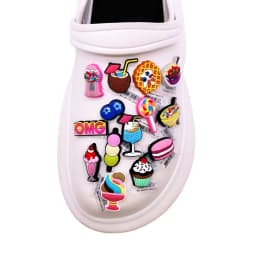 1Pc 3D Sweet Dessert Clog Charms Candy Kawaii Cute Yummy Bakery Icecream Waffle Cupcake Trendy Hole Shoes Accessories Decor Gift