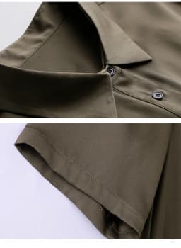 Birdtree 19MM 91.8% Real Silk Retro Elegant Dresses Women Short Sleeves Solid Lapel Basics Dress 2024 Spring New D3D950QM