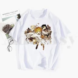 The Promised Neverland Emma Norman Ray Anime Tshirt Hip Hop Girl Print Top Tees Harajuku Tshirts Men Fashion Summer T-shirts