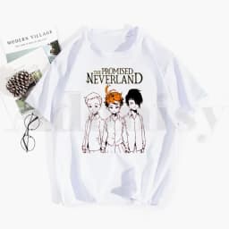 The Promised Neverland Emma Norman Ray Anime Tshirt Hip Hop Girl Print Top Tees Harajuku Tshirts Men Fashion Summer T-shirts