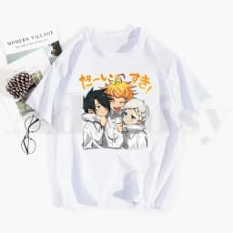 The Promised Neverland Emma Norman Ray Anime Tshirt Hip Hop Girl Print Top Tees Harajuku Tshirts Men Fashion Summer T-shirts