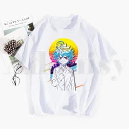 The Promised Neverland Emma Norman Ray Anime Tshirt Hip Hop Girl Print Top Tees Harajuku Tshirts Men Fashion Summer T-shirts