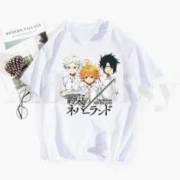 The Promised Neverland Emma Norman Ray Anime Tshirt Hip Hop Girl Print Top Tees Harajuku Tshirts Men Fashion Summer T-shirts