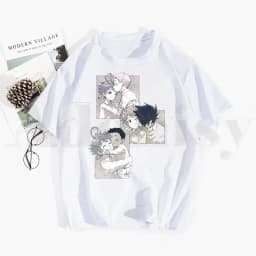 The Promised Neverland Emma Norman Ray Anime Tshirt Hip Hop Girl Print Top Tees Harajuku Tshirts Men Fashion Summer T-shirts