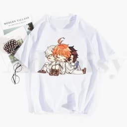 The Promised Neverland Emma Norman Ray Anime Tshirt Hip Hop Girl Print Top Tees Harajuku Tshirts Men Fashion Summer T-shirts