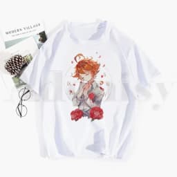 The Promised Neverland Emma Norman Ray Anime Tshirt Hip Hop Girl Print Top Tees Harajuku Tshirts Men Fashion Summer T-shirts