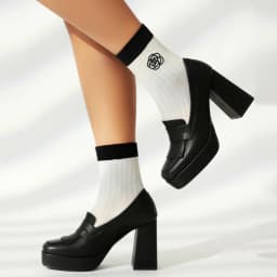Square Tassel Ultra-High Thick Heel Simple Style Women's Pumps Waterproof Platform Sewing 2024 New Retro High Heels