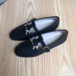 2024Summer New Solid Color Metal Chain Genuine Leather Round Head Women's Shoes Flat Bottom Soft Sole Shoes Brand Casual Shoes