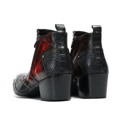 Designer Metal Square Toe Cowboy Motorcycle Short Boots Male Big Size Rivets Genuine Leather Ankle Boots Business Formal Shoes
