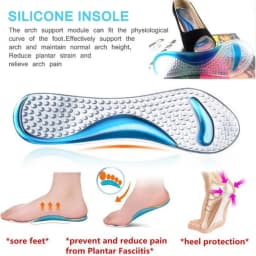Silicone Insoles for Women Shoes Flat Feet Arch Support Orthopedic Gel Insoles for High Heels Inserts Foot Massage Shoe Pads