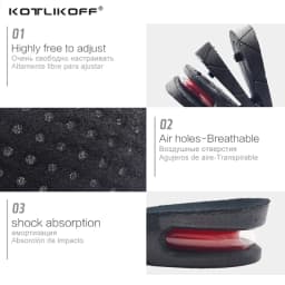 Height Increase Insoles 3 Layer 3/5/7CM Air Cushion Invisible Lift Adjustable Cut Shoe Heel Pads Insert Taller Soles Foot Pads