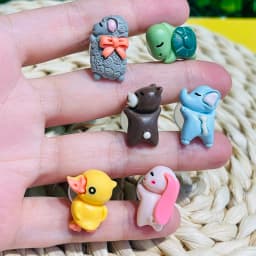 1-6Pcs Cartoon Animal Sheep Turtle Bear Elephant Duck Resin Shoe Charms Decorations for Bands Garden Shoes Button Accessories