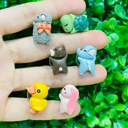 1-6Pcs Cartoon Animal Sheep Turtle Bear Elephant Duck Resin Shoe Charms Decorations for Bands Garden Shoes Button Accessories