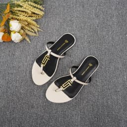 New European and American Summer Flat Heel Outdoor Solid Color Women's Slippers Luxury Popular Brand Anti slip Beach Slippers