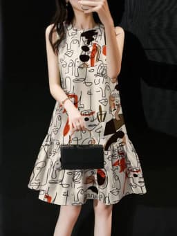 ZANZEA Summer Elegant Holiday Party Dress Women Bohemain Sundress Fashion Work Knee-length Robe Sleeveless Ruffles Hem Vestidos