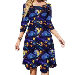 Classic Starry Night Dress Summer Sexy Vincent Van Gogh Festival Dresses Woman Street Style Big Size Casual Dress Birthday Gift