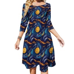 Classic Starry Night Dress Summer Sexy Vincent Van Gogh Festival Dresses Woman Street Style Big Size Casual Dress Birthday Gift