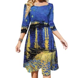 Classic Starry Night Dress Summer Sexy Vincent Van Gogh Festival Dresses Woman Street Style Big Size Casual Dress Birthday Gift