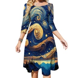 Classic Starry Night Dress Summer Sexy Vincent Van Gogh Festival Dresses Woman Street Style Big Size Casual Dress Birthday Gift