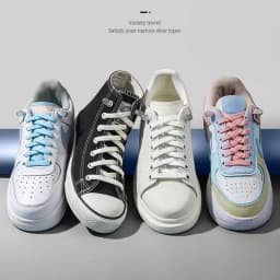 1Piar Rubber Band for Laces Elastic Laces Sneakers Shoelaces Without Ties End Locks College Style Shoestring Shoes Accessories