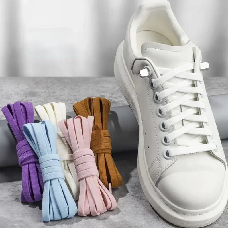 1Piar Rubber Band for Laces Elastic Laces Sneakers Shoelaces Without Ties End Locks College Style Shoestring Shoes Accessories
