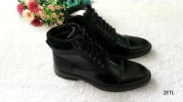 ZFTL New Men Boots Winter boots genuine leather handmade big size Black man casual lace-up boots Non-slip warm boots 2024