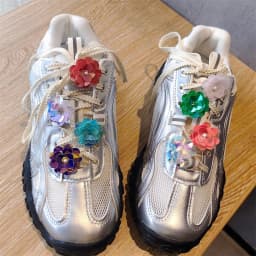 Women Sneaker Sequin Studded Flower Shoelace Clip Buckle Spicy Girl Sweet Ballet Pearl Shoe Charms Accessories Shoes Decorations