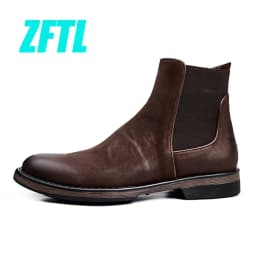 ZFTL NEW Men's Chelsea Boots men's Genuine Leather ankle boots men's British style Retro shoes men's casual boots Handmade 2025