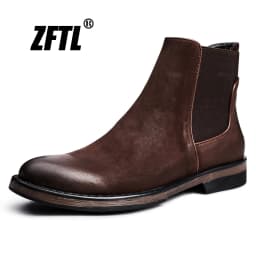 ZFTL NEW Men's Chelsea Boots men's Genuine Leather ankle boots men's British style Retro shoes men's casual boots Handmade 2025