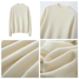 WinvyNee Women Cashmere Sweater Mock Neck Merino Wool Loose Sweater Solid Knitted Tops Casual Pullover Jumper Autumn A1054002