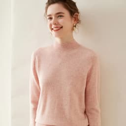 WinvyNee Women Cashmere Sweater Mock Neck Merino Wool Loose Sweater Solid Knitted Tops Casual Pullover Jumper Autumn A1054002